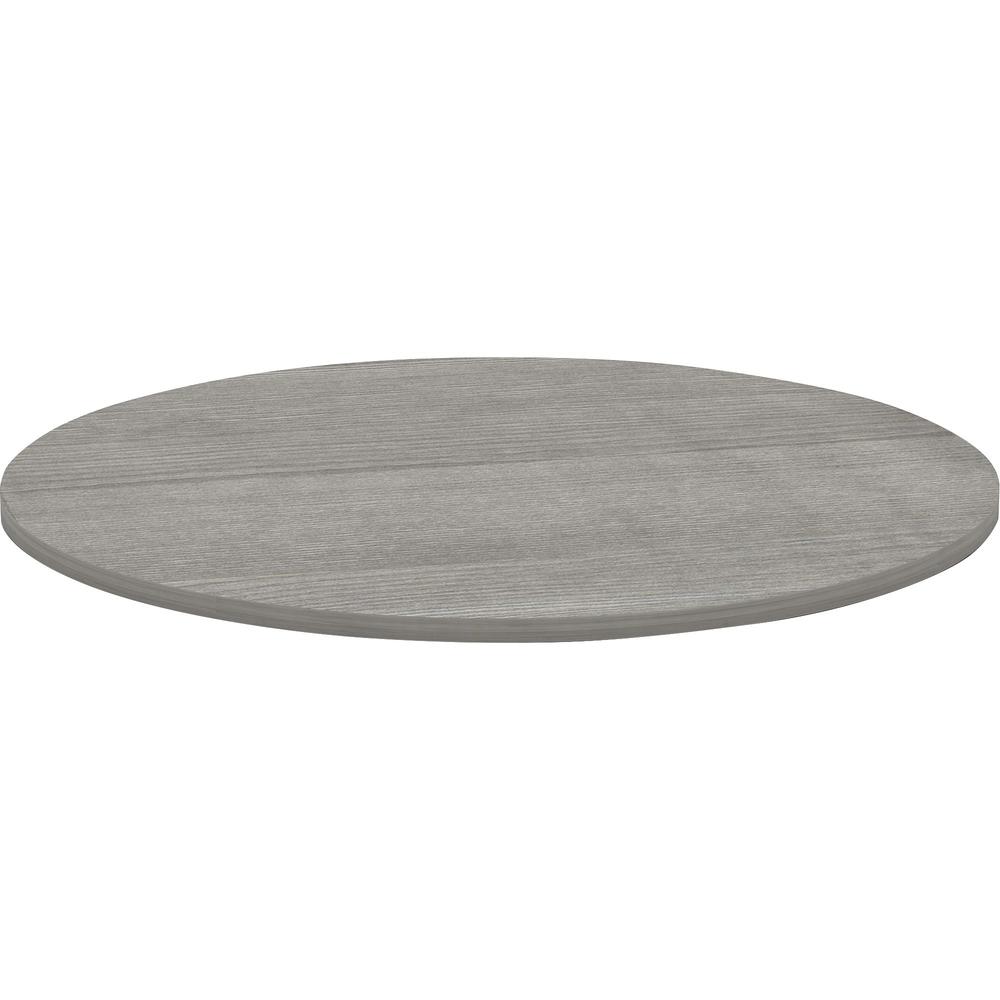 Lorell Essentials Conference Tabletop - Weathered Charcoal Laminate Round Top - Contemporary Style - 1" Table Top Thickness x 48" Table Top Diameter - Conferencing, Meeting, Office - Assembly Required. Picture 1