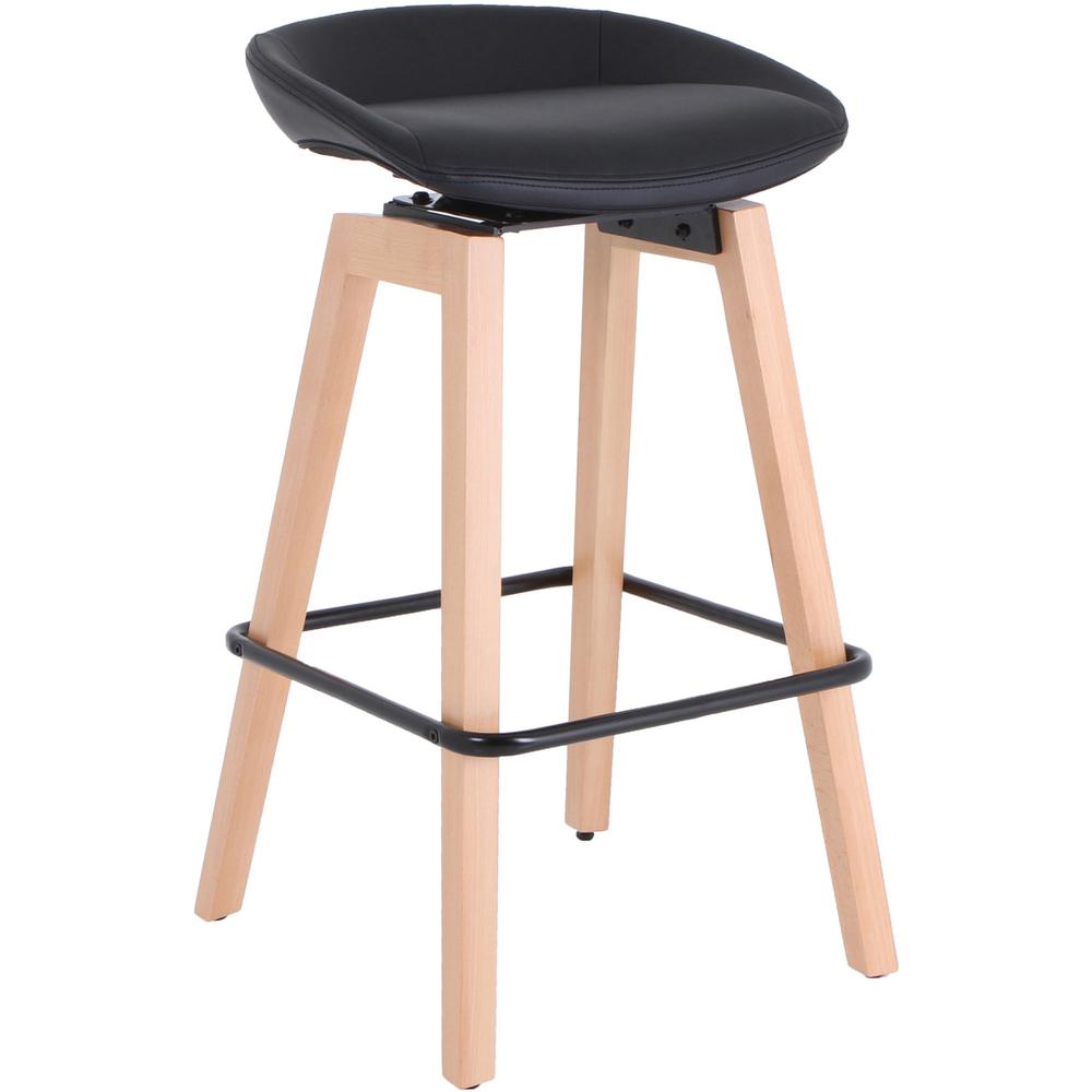 Lorell Modern Low-Back Stool - Low Back - Black - 1 Each. Picture 1