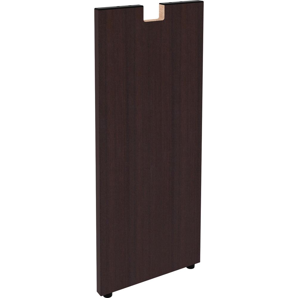 Lorell Essentials Series Credenza Half Leg - 12" x 1"28.5" - Finish: Espresso Laminate. Picture 1