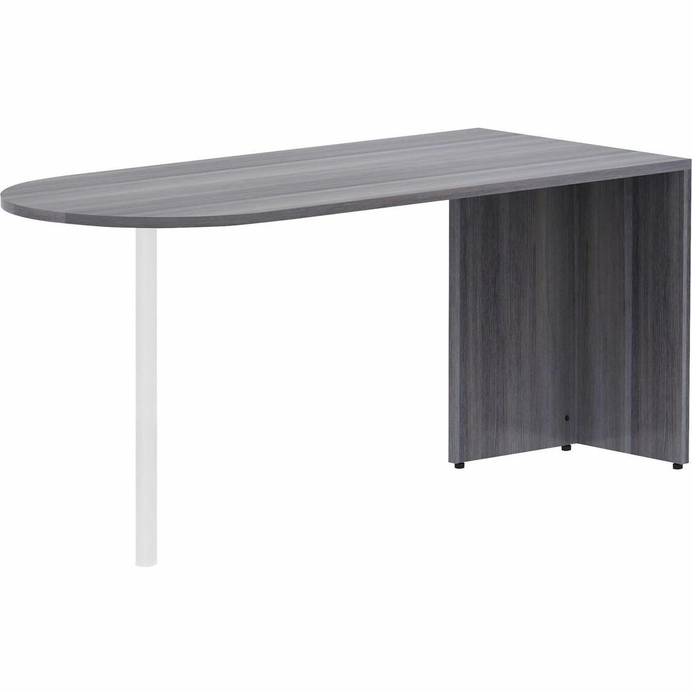 Lorell Essentials Series Peninsula Desk Box 1 of 2 - 29.5" Height x 66" Width x 30" Depth Desk, 1" Thickness Top - Finish: Weathered Charcoal Laminate - 1 Each. Picture 1