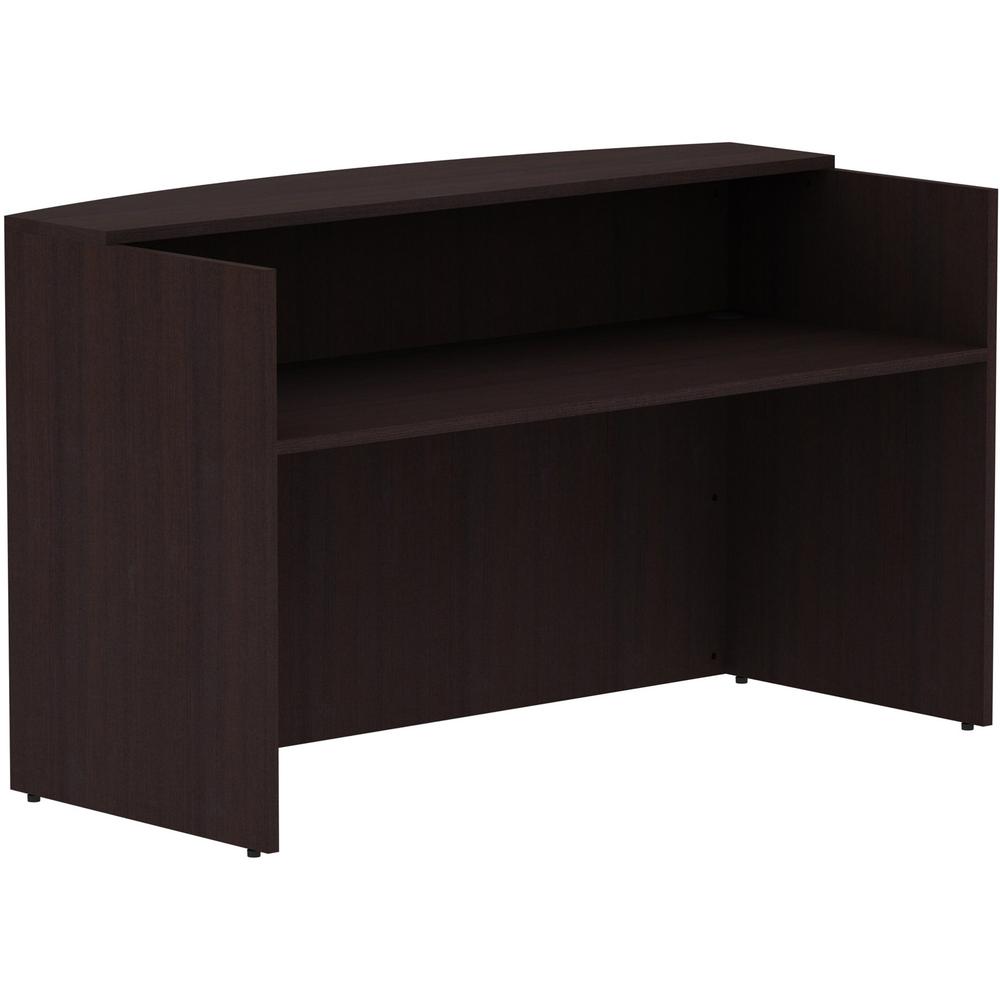 Lorell Essentials Series Front Reception Desk - 42.5" Height x 72" Width x 36" Depth Desk, 1" Thickness Top - Finish: Espresso Laminate - 1 Each. Picture 1