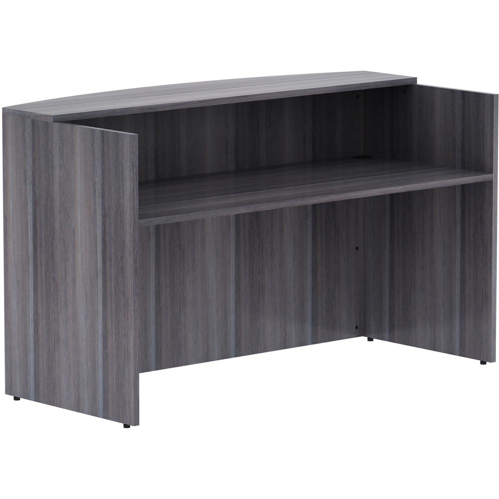 Lorell Essentials Series Front Reception Desk - 42.5" Height x 72" Width x 36" Depth Desk, 1" Thickness Top - Finish: Weathered Charcoal Laminate - 1 Each. Picture 1