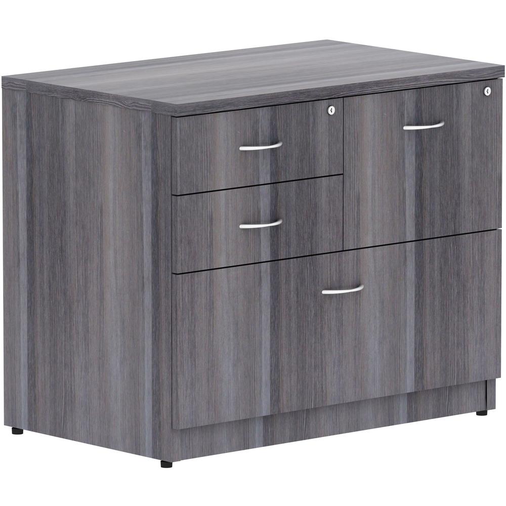Lorell Essentials Series Box/Box/File Lateral File - 29.5" Height x 35.5" Width x 22" Depth Lateral File, 1" Thickness Top - Total Drawer(s): 4 - Finish: Weathered Charcoal Laminate - 1 Each. Picture 1