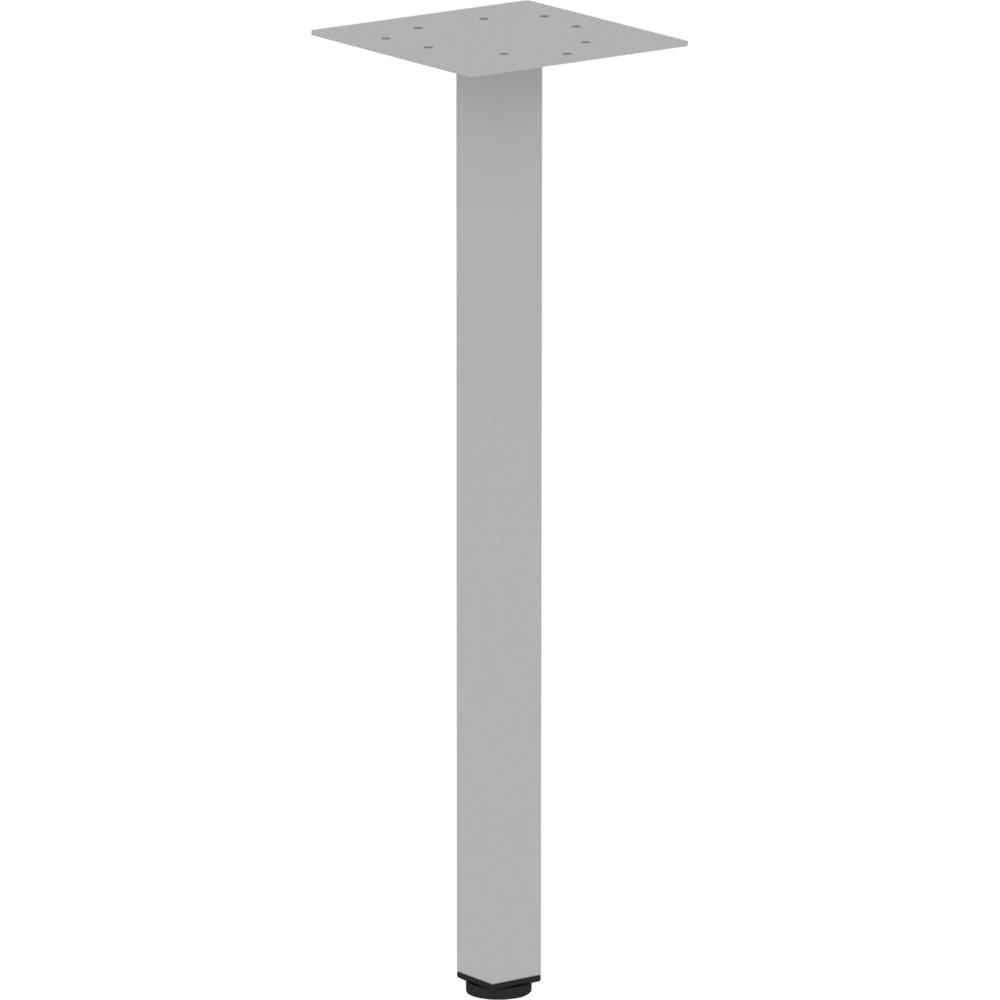 Lorell Relevance Series Offset Square Leg - Powder Coated Silver Square Leg Base - 28.50" Height x 7.87" Width - Workstation - Assembly Required - Metal Base Material - 1 Each. Picture 1