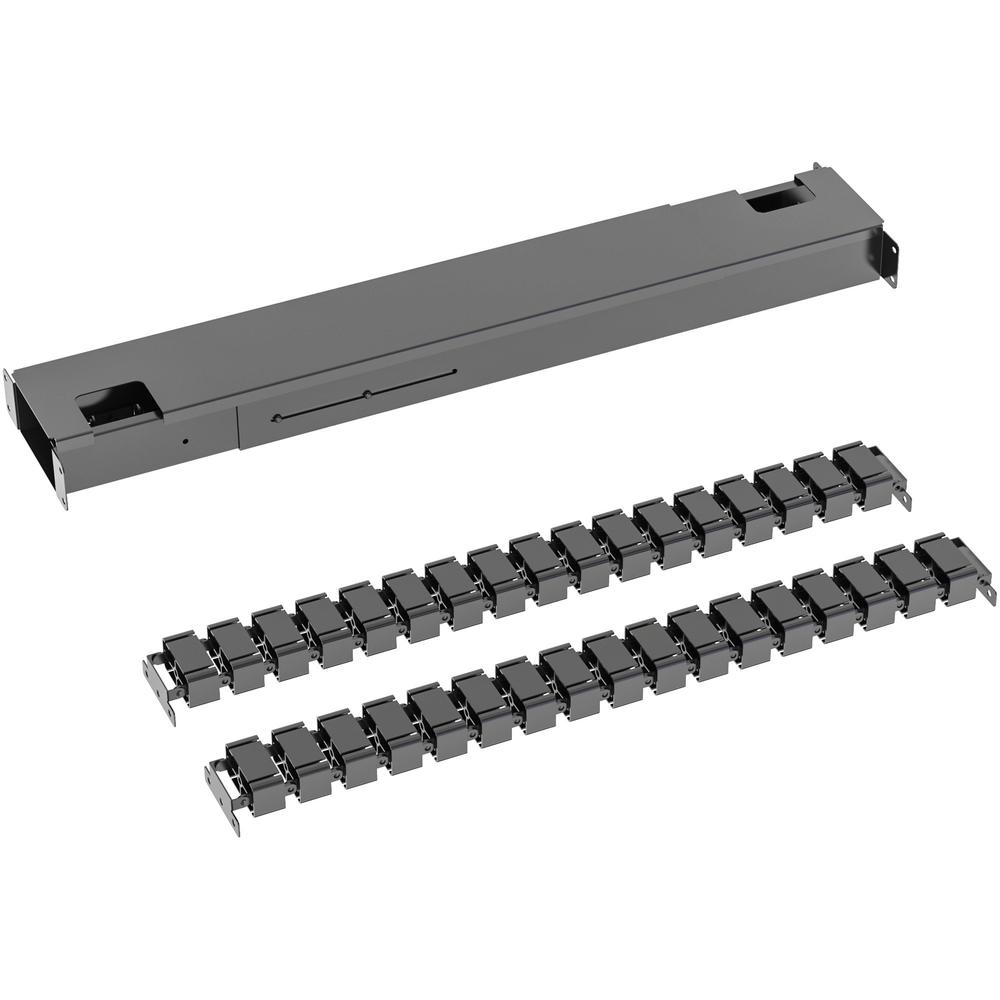 Lorell Beam & Cable Management Spines - Cable Management Spine - Black - 51.20" Length - Acrylonitrile Butadiene Styrene (ABS) - 3 / Set. Picture 1