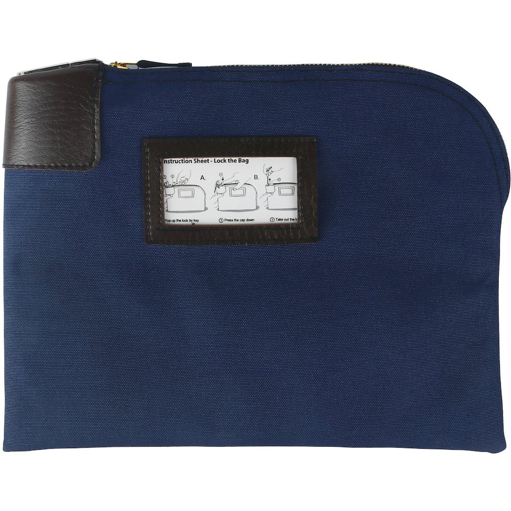 Sparco Locking Currency Bag - 11" Length x 8.50" Width - Navy - Coin, Currency, Document - 1 Pack. Picture 1
