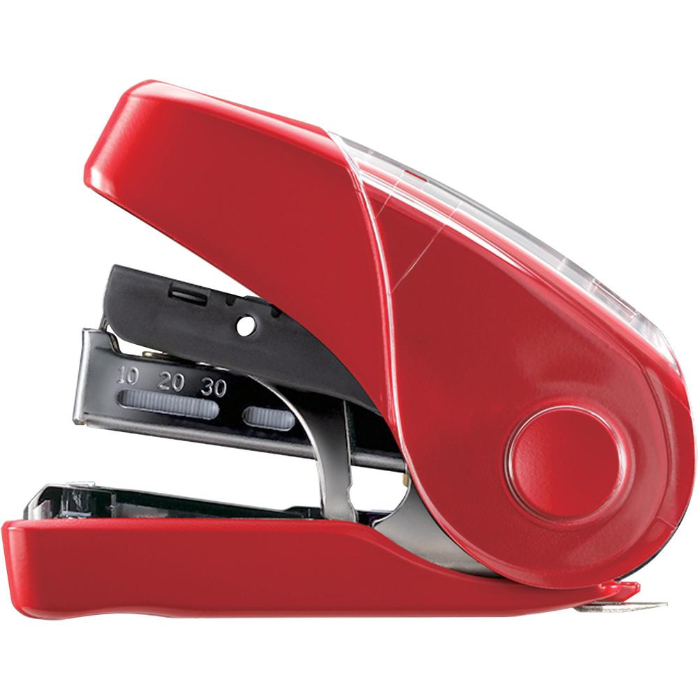MAX Flat Clinch Mini Stapler - Staples Upto 25 Sheet - Red - 1 Each. Picture 1