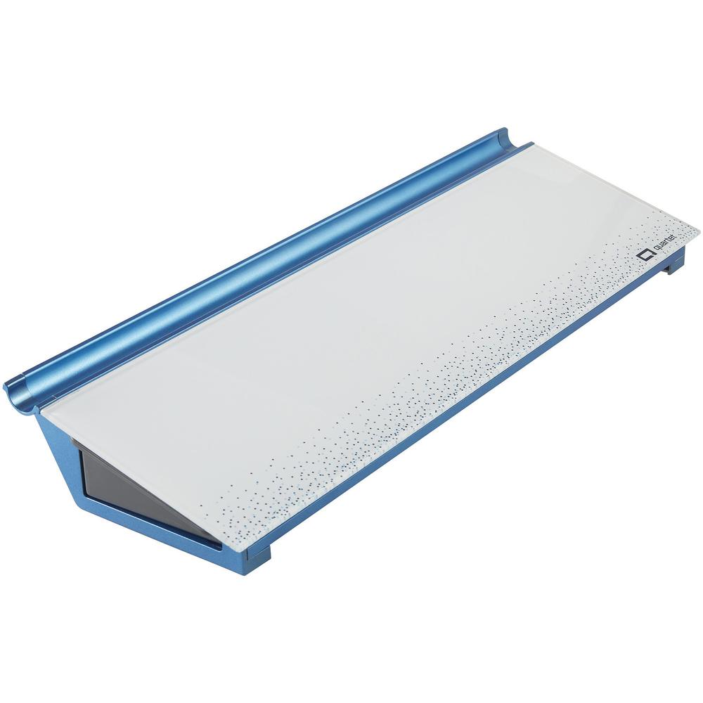 Quartet Dots Glass Dry-Erase Desktop Computer Pad - 18" (1.5 ft) Width x 6" (0.5 ft) Height - White/Blue Glass Surface - Rectangle - Horizontal - Desktop - 1 Each. Picture 1