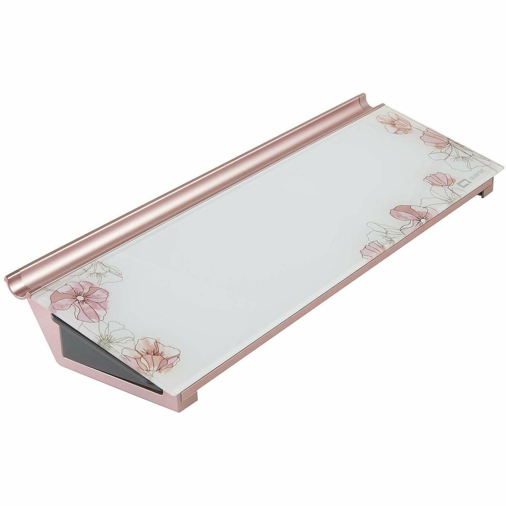 Quartet Floral Design Glass Dry-Erase Desktop Pad - 18" (1.5 ft) Width x 6" (0.5 ft) Height - Multi Glass Surface - Rectangle - Horizontal - Desktop - 1 Each. Picture 1