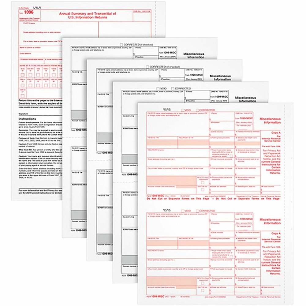 TOPS 5-part 1099-MISC Tax Forms - 5 Part - White - 50 / Pack. Picture 1
