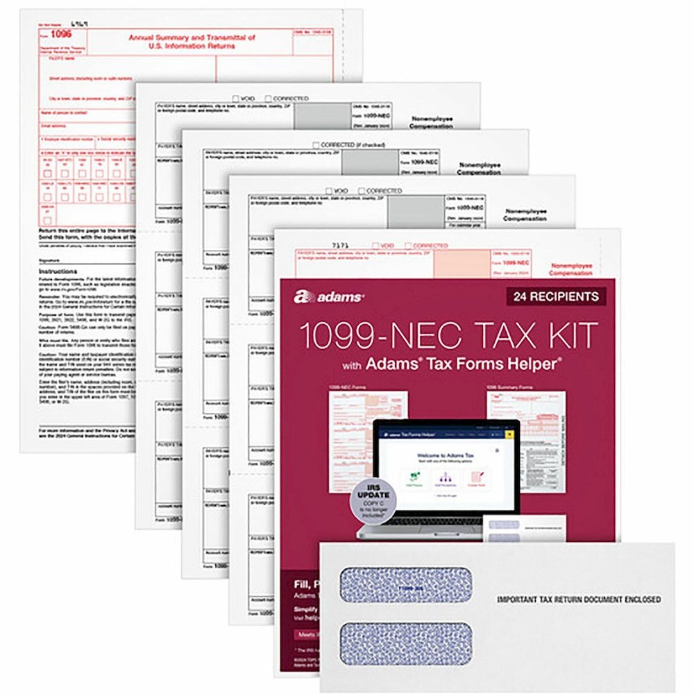 TOPS 5-part 1099-NEC Tax Forms - 5 Part - White - 24 / Pack. Picture 1