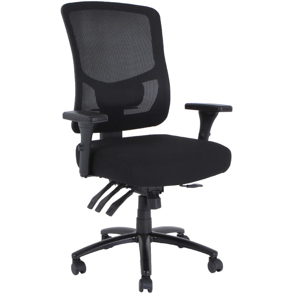 Lorell Big & Tall Mesh Back Office Chair - Fabric Seat Material - Black - Armrest - 1 Each. Picture 1
