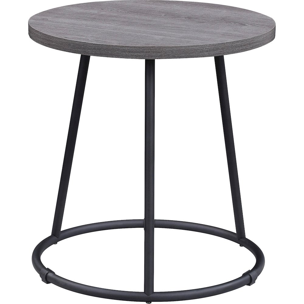 Lorell Accession End Table - Round Top - Powder Coated Four Leg Base - 4 Legs - 200 lb Capacity - 1" Table Top Thickness x 19" Table Top Diameter - 19.75" Height - Assembly Required - Weathered Charco. Picture 1