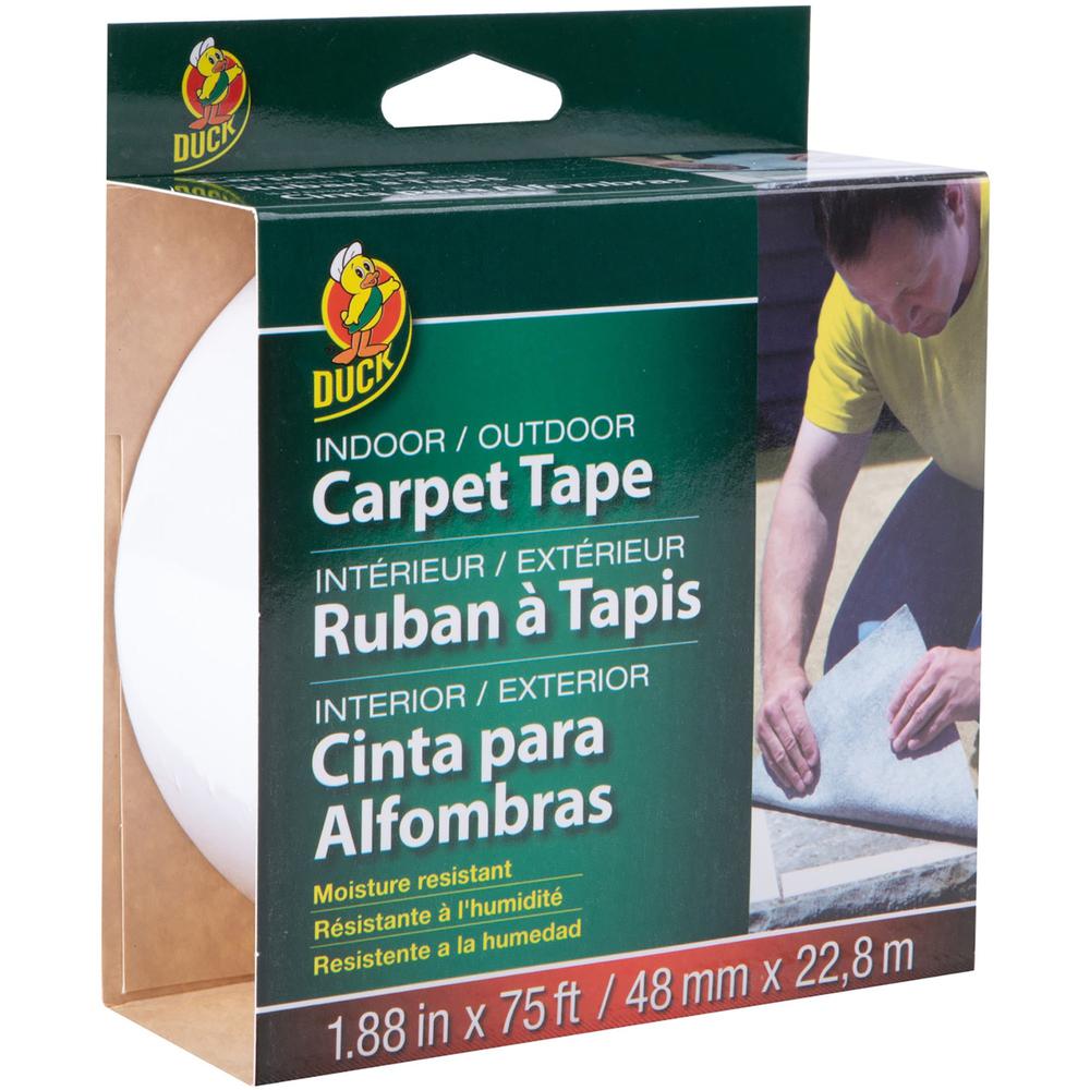 Duck Brand Indoor/Outdoor Carpet Tape - 25 yd Length x 1.88" Width - 1 / Roll - White. Picture 1