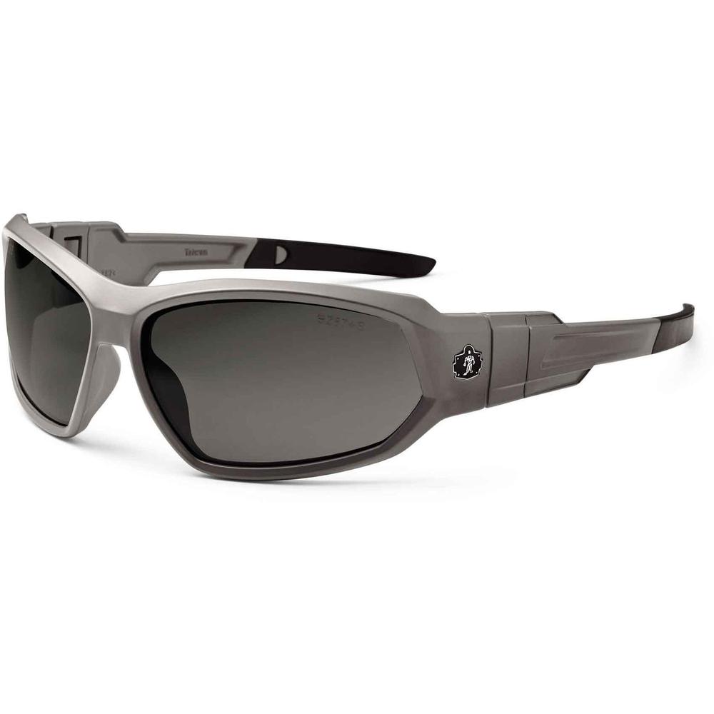 Skullerz Loki AF Clear Safety Glasses - Matte Gray Frame/Smoke Lens. Picture 1