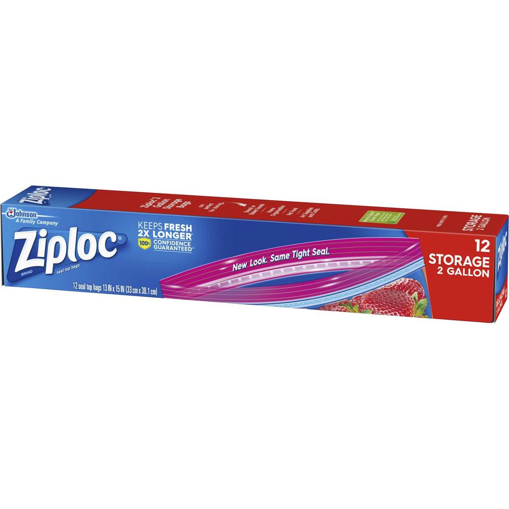 Ziploc&reg; 2-gallon Storage Bags - Extra Large Size - 2 gal Capacity - 13" - Zipper Closure - Plastic - Food, Money, Vegetables, Fruit, Yarn, Cosmetics, Business Card, Map, Meat, Seafood, Poultry - 1. Picture 1