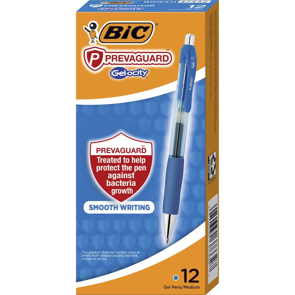 BIC PrevaGuard Gel-ocity Gel Pen - Blue Ink - Gel-based - 1 Dozen. Picture 1