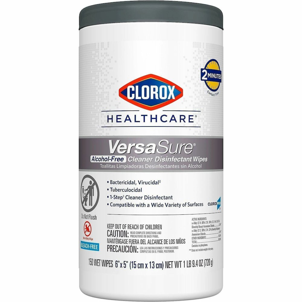 Clorox Healthcare VersaSure Disinfectant Wipes - For Hard Surface, Nonporous Surface, Commercial, Medical Equipment - Ready-To-Use - 5" Length x 6" Width - Recommended For: Bacteria Remover, Virus Rem. Picture 1
