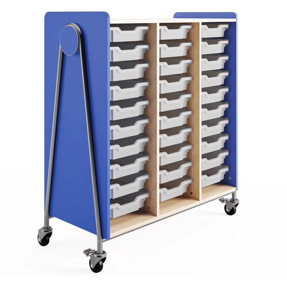 Safco Whiffle Typical Triple Rolling Storage Cart - 330 lb Capacity - 4 Casters - 3" Caster Size - Laminate, Particleboard, Polyvinyl Chloride (PVC), Metal, Thermofused Laminate (TFL) - x 43.3" Width . Picture 1