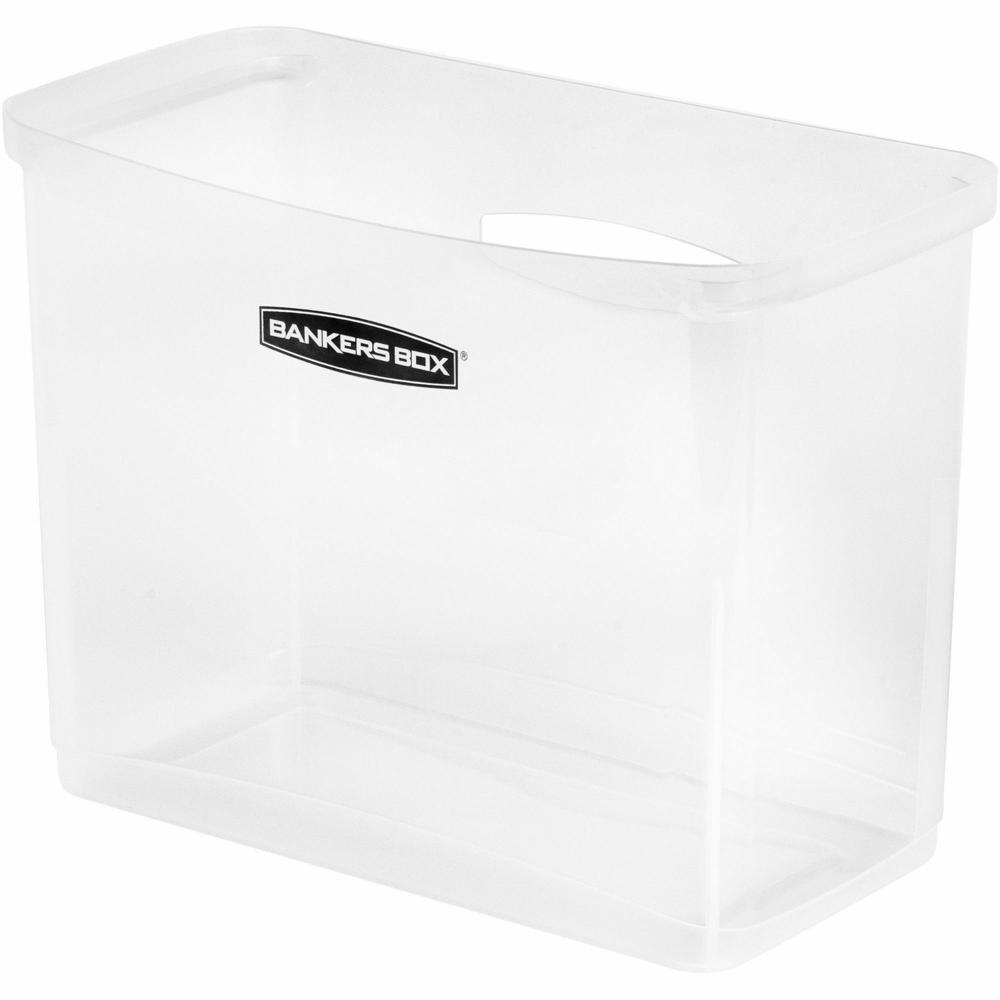 Bankers Box Portable Open Desktop File Box with Side Handles, 1 Each - Desktop - Hanging Rail, Handle, Durable - Clear - Polypropylene - 1 Each. Picture 1