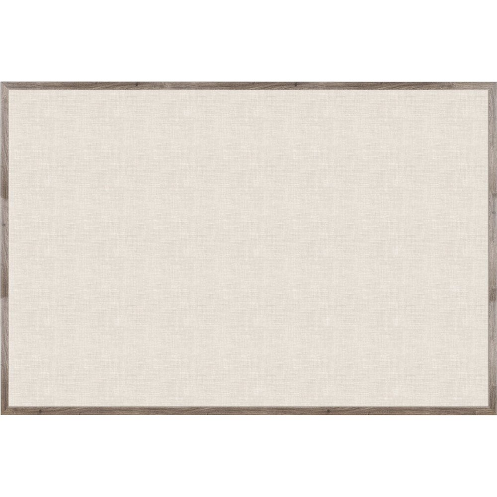 U Brands Linen Bulletin Board - 48" Board Height x 72" Board Width - Tan Linen Surface - Self-healing, Durable, Mounting System, Tackable, Sturdy, Damage Resistant - Rustic Wood Frame - 1 Each. Picture 1