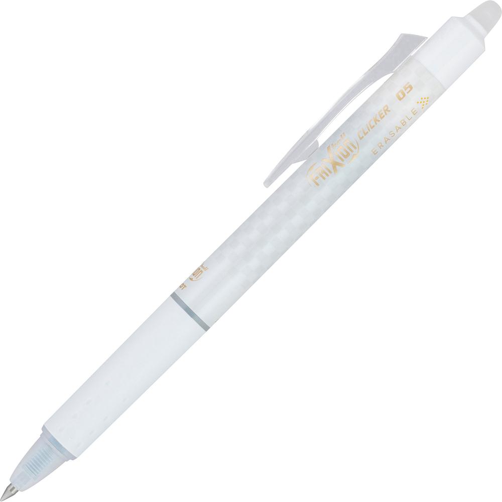Pilot Erasable Gel Ink Pens - Refillable - Retractable - Erasable - Black Ink - Gel-based - White Barrel - Document, Writing - 1 Dozen. Picture 1