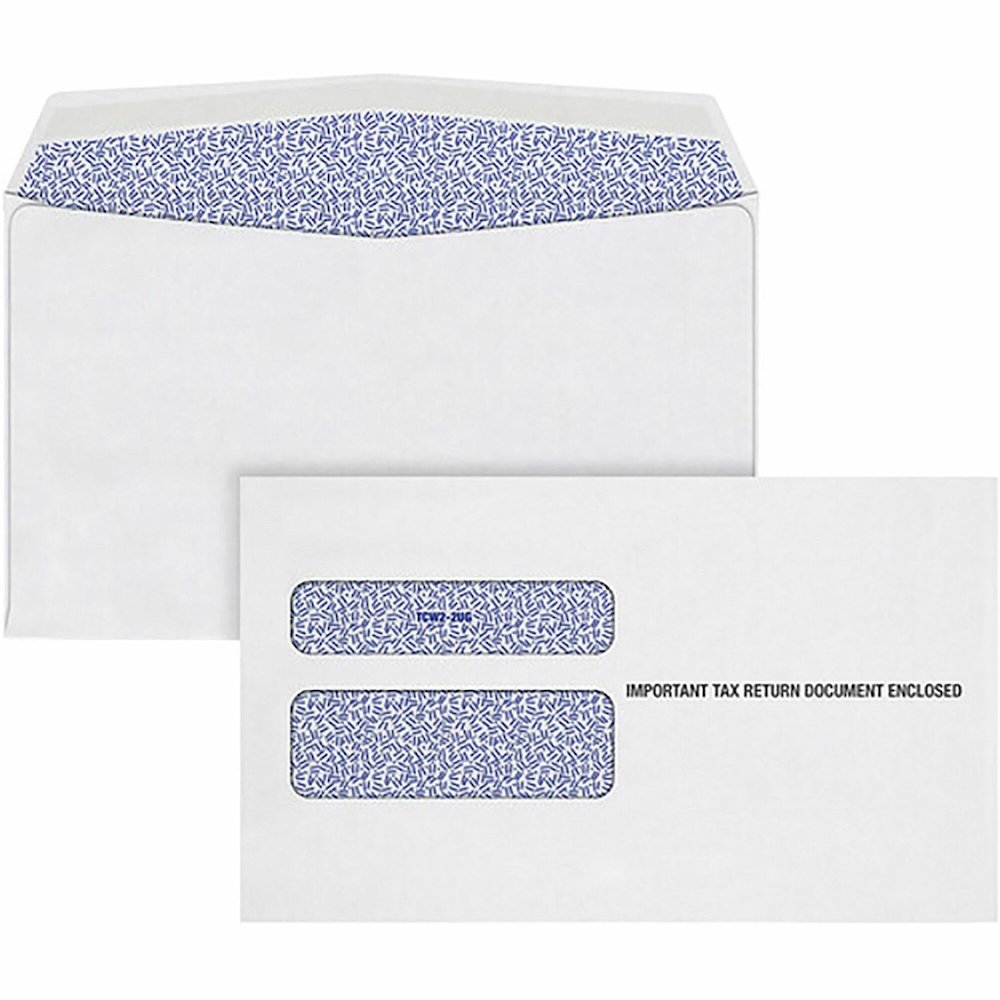 TOPS W-2 Continuous Tax Envelope - Document - 9 1/2" Width x 5 5/8" Length - Gummed - White - 24 / Pack. Picture 1