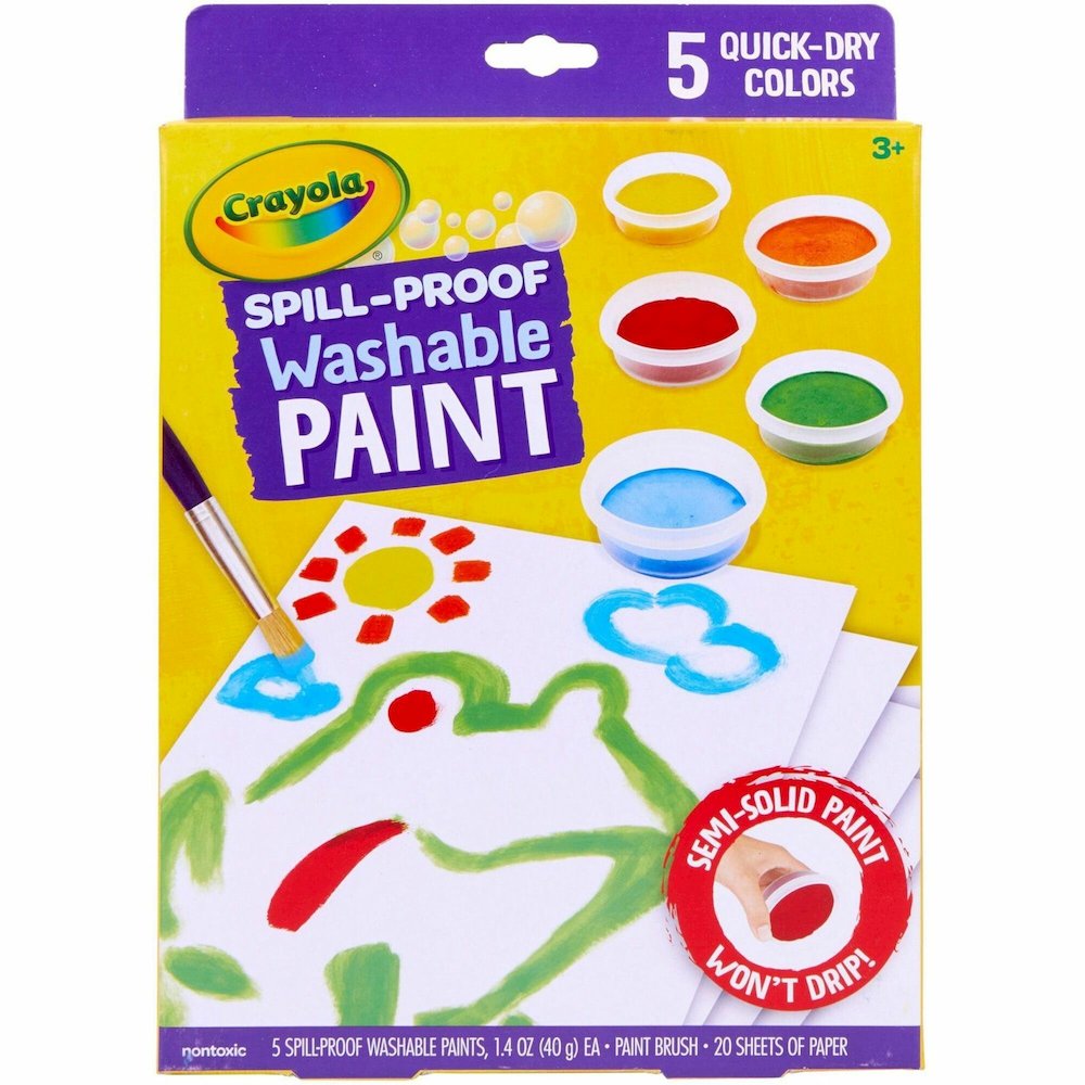 Crayola Spill Proof Washable Paint Set - 5 Color(s) - Washable - 1 Kit. Picture 1