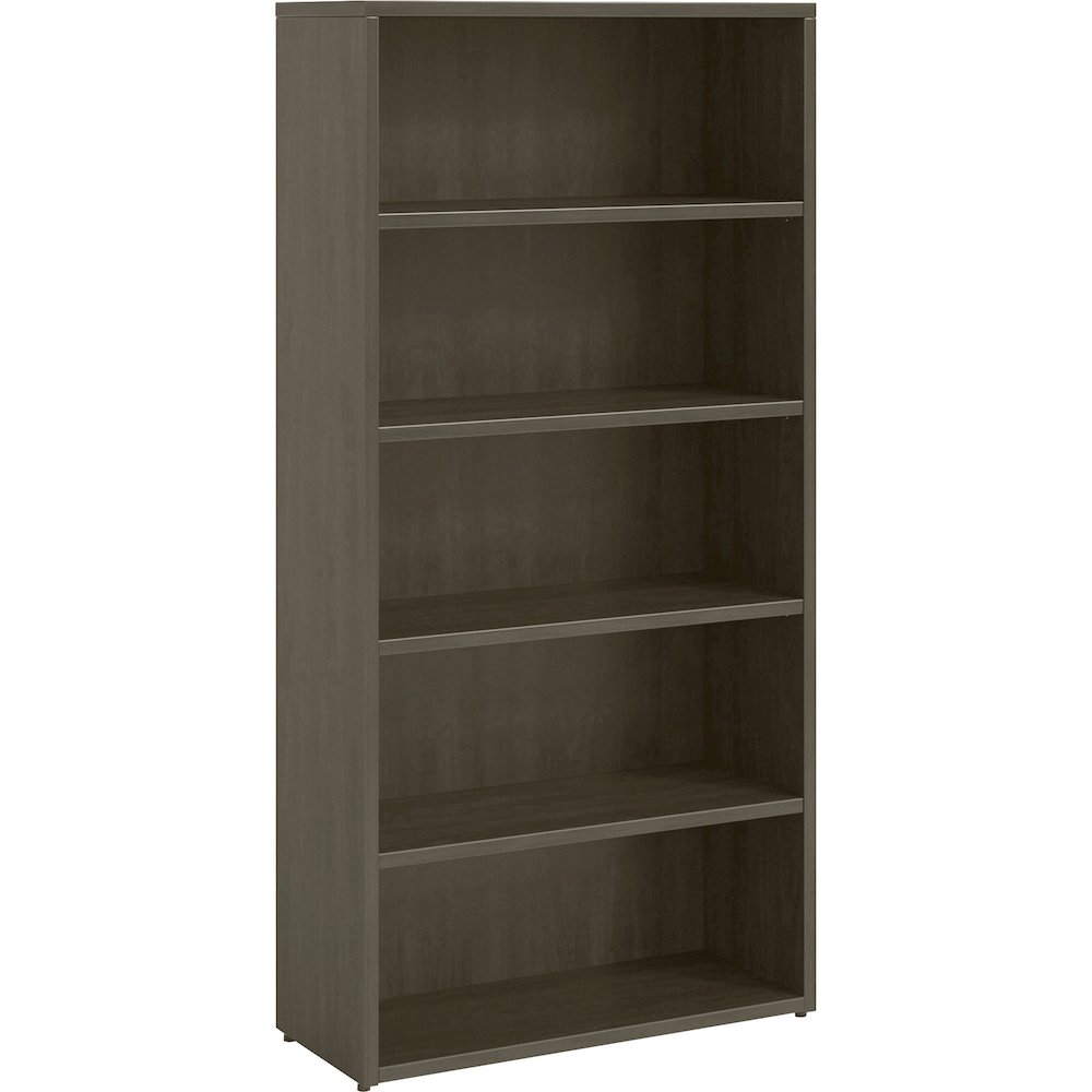 Lorell Prominence 2.0 Bookcase - Rectangle - 69" Height x 34" Width x 12" Depth, 1" Thickness Top - 5 Shelve(s) - 4 Adjustable Shelf(ves) - Material: Particleboard - Finish: Gray Elm - Laminated, Dura. Picture 1