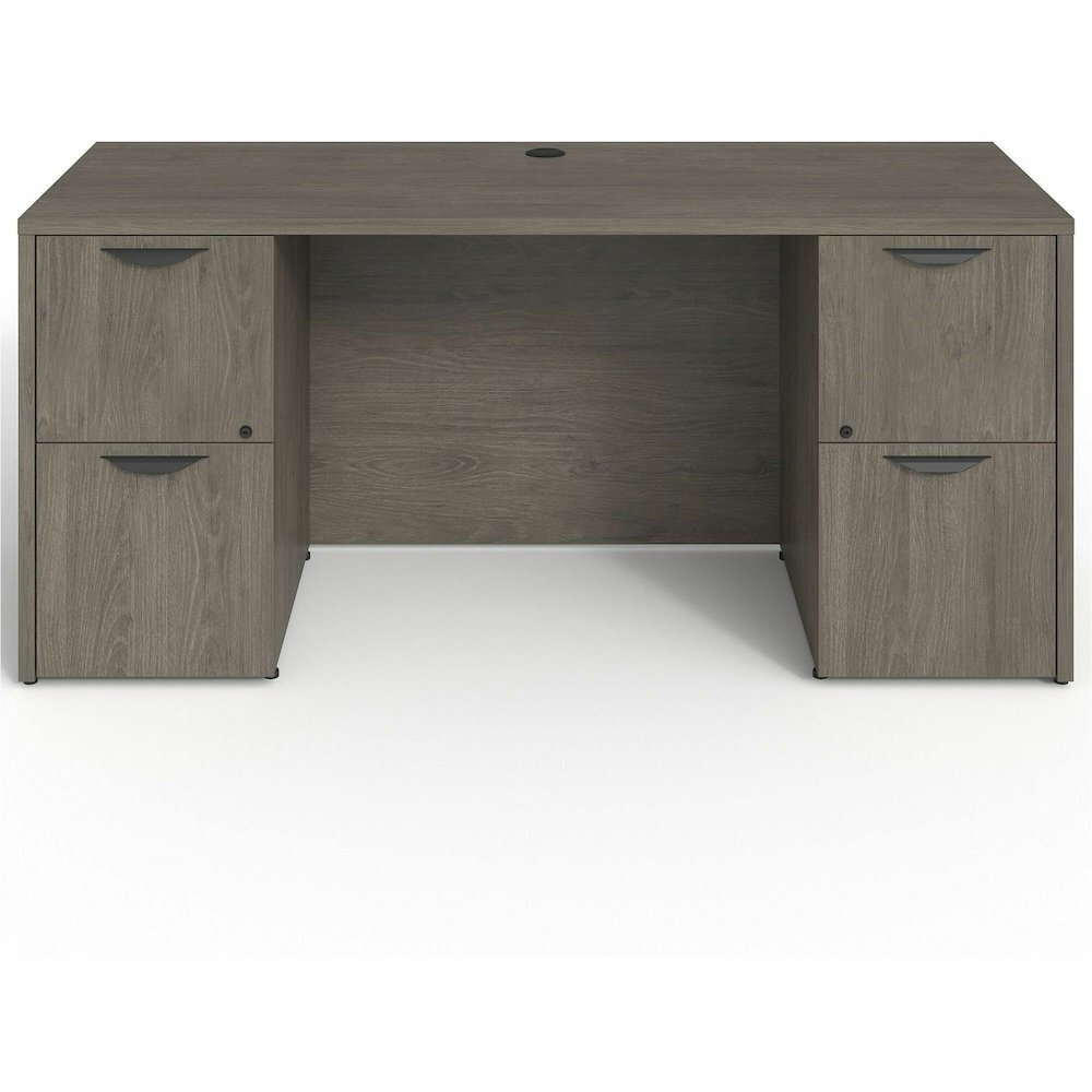Lorell Prominence 2.0 Double-Pedestal Credenza - Rectangle - 29" Height x 66" Width x 24" Depth, 1" Thickness Top - Total Drawer(s): 2 - Double Pedestal on Left/Right Side - Band Edge - Material: Part. Picture 1