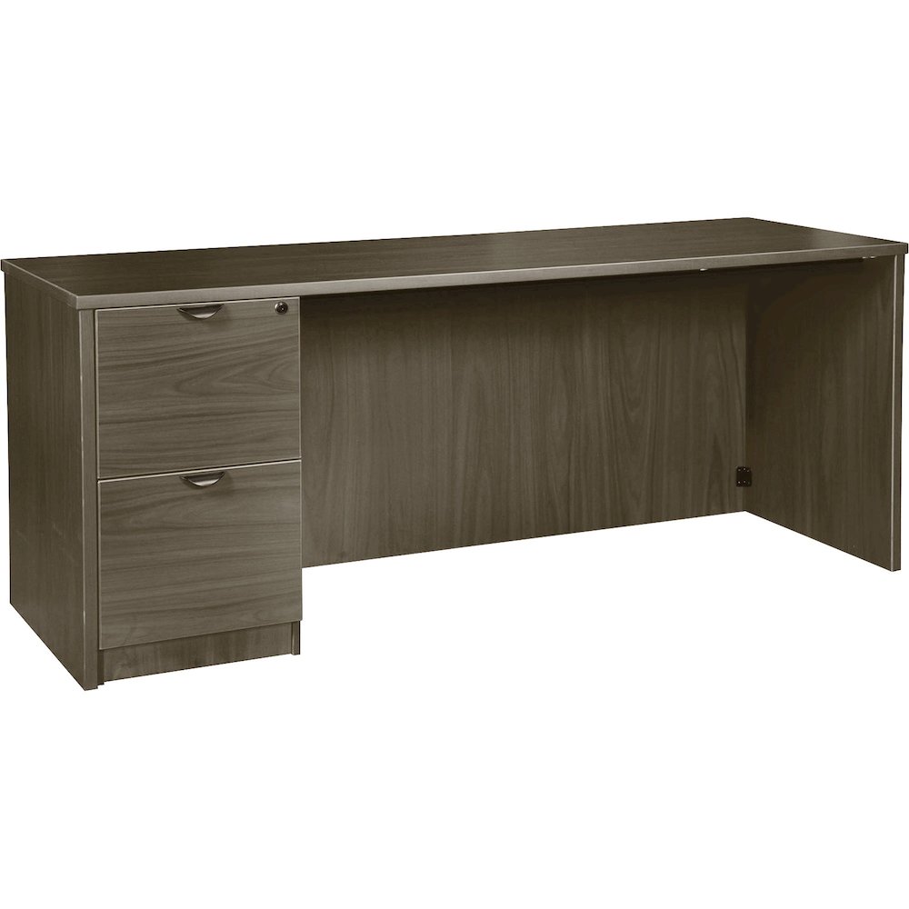 Lorell Prominence 2.0 Left-Pedestal Credenza - Rectangle - 29" Height x 66" Width x 24" Depth, 1" Thickness Top - Total Drawer(s): 2 - Single Pedestal on Left Side - Band Edge - Material: Particleboar. Picture 1