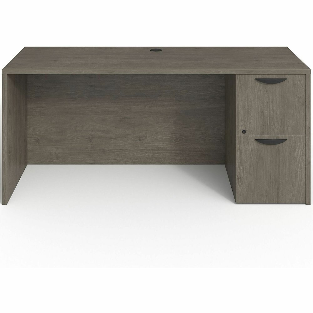 Lorell Prominence 2.0 Right-Pedestal Credenza - Rectangle - 29" Height x 66" Width x 24" Depth, 1" Thickness Top - Total Drawer(s): 2 - Single Pedestal on Right Side - Band Edge - Material: Particlebo. Picture 1