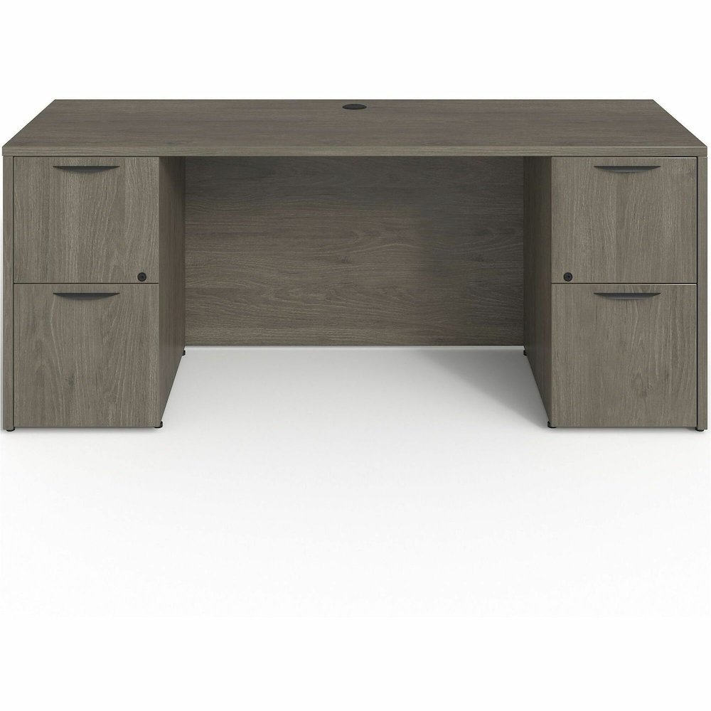 Lorell Prominence 2.0 Double-Pedestal Credenza - Rectangle - 29" Height x 72" Width x 24" Depth, 1" Thickness Top - Total Drawer(s): 2 - Double Pedestal on Left/Right Side - Band Edge - Material: Part. Picture 1