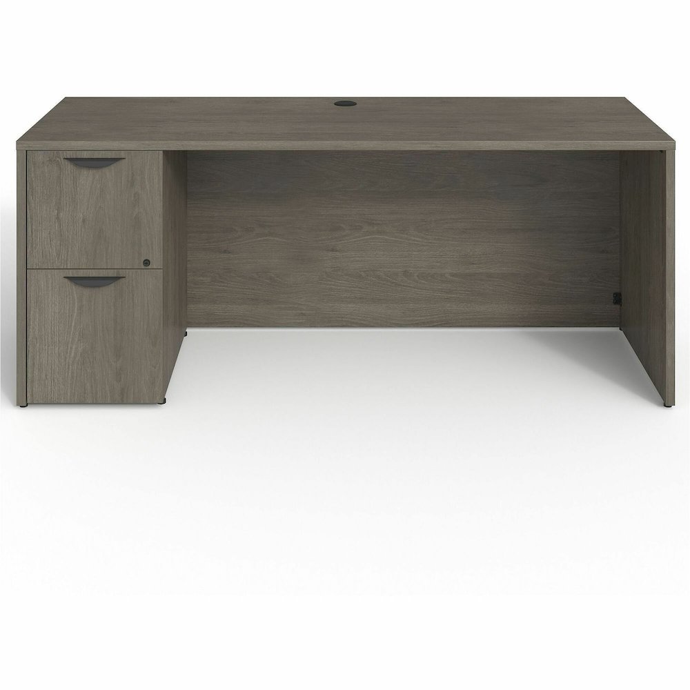 Lorell Prominence 2.0 Left-Pedestal Credenza - Rectangle - 29" Height x 72" Width x 24" Depth, 1" Thickness Top - Total Drawer(s): 2 - Single Pedestal on Left Side - Band Edge - Material: Particleboar. Picture 1