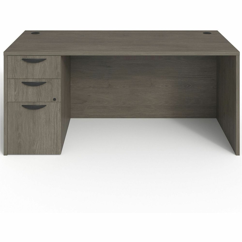 Lorell Prominence 2.0 Left-Pedestal Desk - Rectangle - 29" Height x 66" Width x 30" Depth, 1" Thickness Top - Total Drawer(s): 3 - Single Pedestal on Left Side - Band Edge - Material: Particleboard - . Picture 1