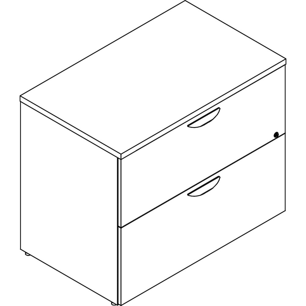 Lorell Prominence 2.0 Lateral File - Rectangle - 29" Height x 36" Width x 22" Depth, 1" Thickness Top, 0.1" Thickness Edge - Total Drawer(s): 2 - Band Edge - Material: Laminate - Finish: Gray Elm - Du. Picture 1
