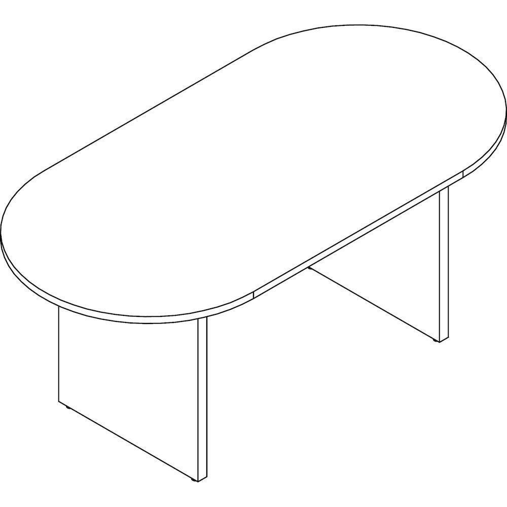Lorell Prominence 2.0 Racetrack Conference Table - Oval - 29" Height x 72" Width x 36" Depth, 1" Thickness Top - Material: Particleboard - Finish: Gray - Durable, Mar Resistant, Burn Resistant, Impact. Picture 1