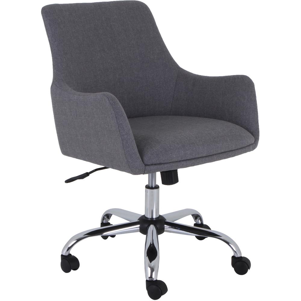 Lorell Mid-century Modern Flannel Guest Chair - Gray - 1 Each. Picture 1