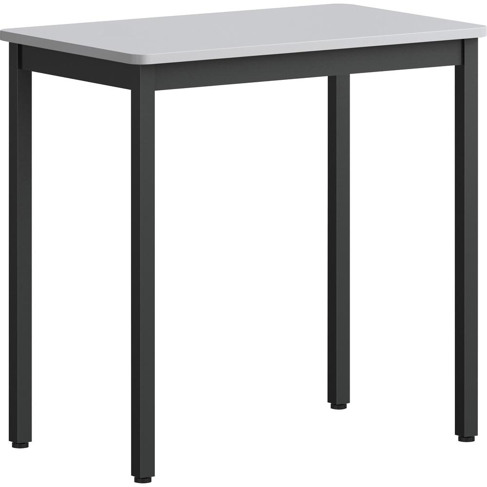 Lorell Utility Table - Gray Rectangle, Laminated Top - Powder Coated Black Base - 500 lb Capacity - 30" Table Top Width x 18.13" Table Top Depth - 30" Height - Assembly Required - Melamine Top Materia. Picture 1