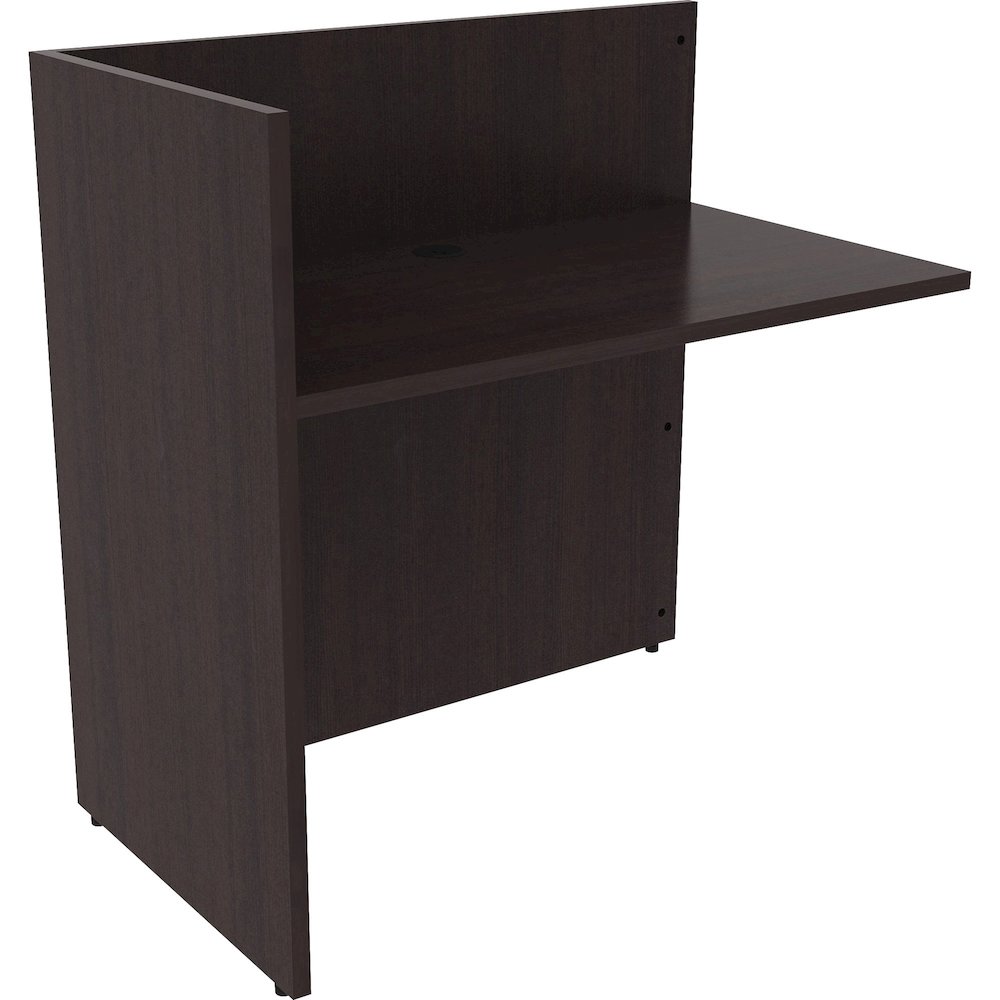 Lorell Essentials Series Reception Return - 41.5" Height x 42" Width x 24" Depth - Material: Laminate - Finish: Espresso - 1 Each. Picture 1