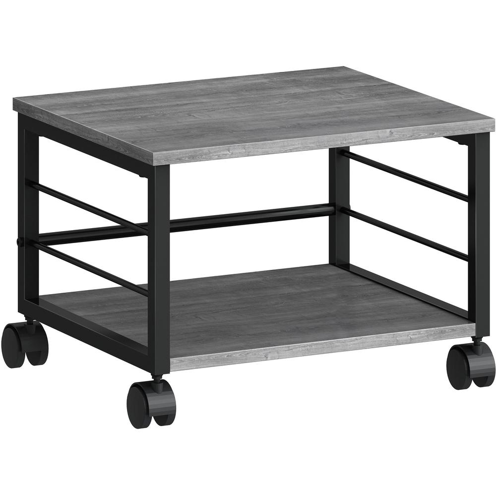 Lorell Underdesk Mobile Machine Stand - 150 lb Load Capacity - 13.20" Height x 18.70" Width x 15.70" Depth - Desk - Powder Coated - Metal, Laminate, Polyvinyl Chloride (PVC) - Charcoal, Black. Picture 1