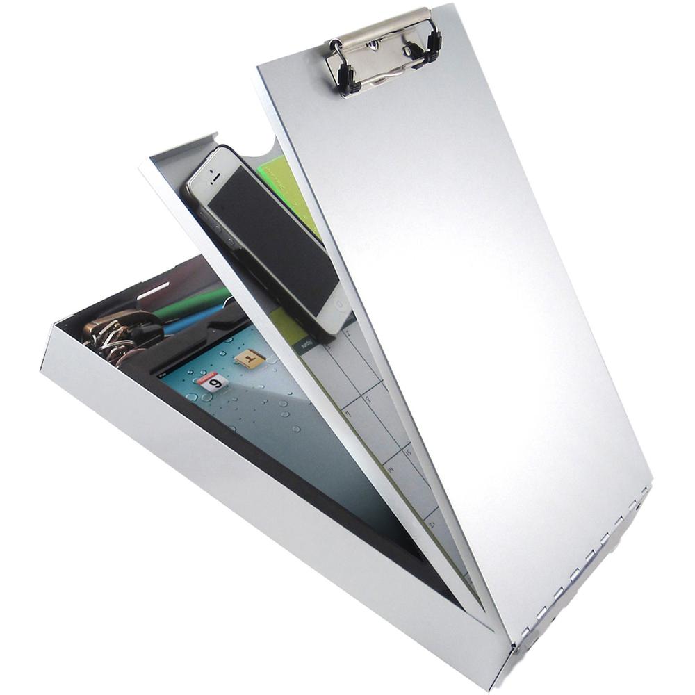 Saunders Cruiser-Mate II Storage Clipboard - 8 19/64" x 11 45/64" Sheet Size - Aluminum - Gray - 1 Each. Picture 1