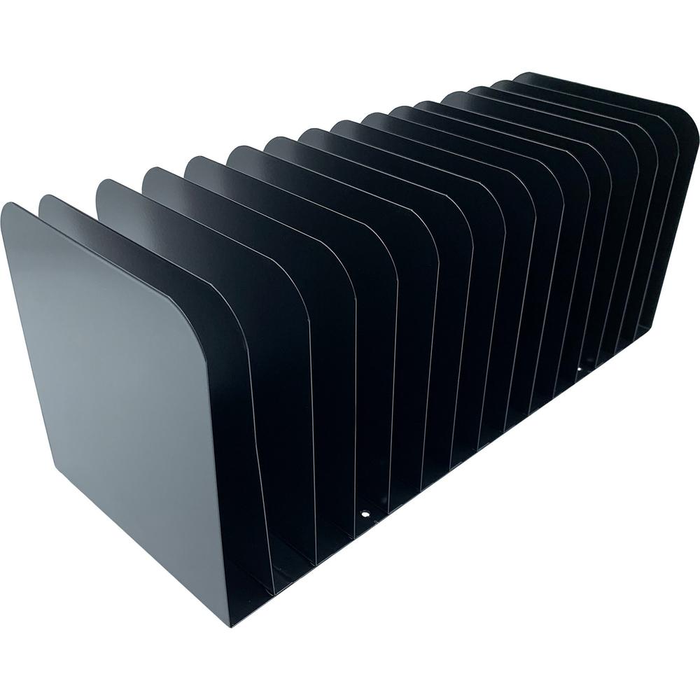 Huron 15-slot Vertical Message Rack - 15 Compartment(s) - Vertical - 6.50" Height x 16" Width x 16.25" Depth - Durable - Black - Steel - 1 Each. Picture 1