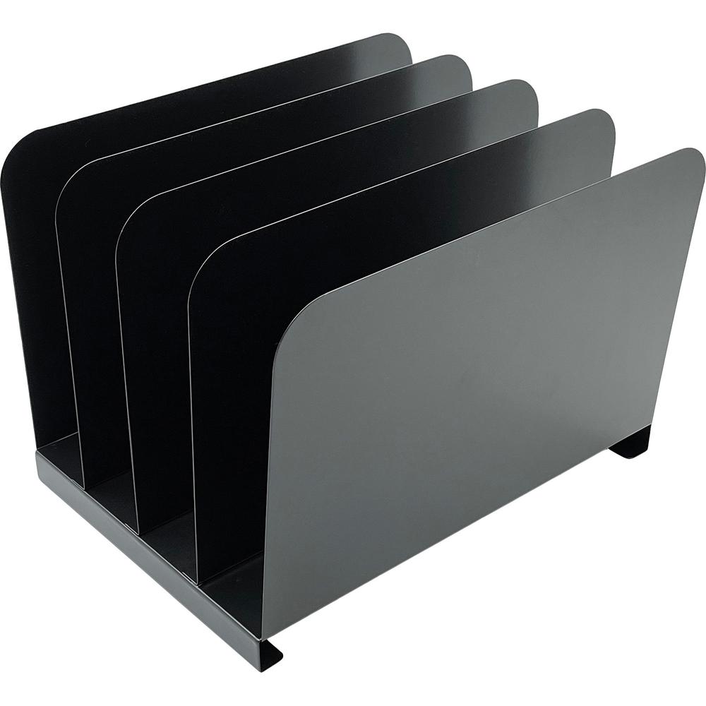 Huron Vertical Desk Organizer - 4 Compartment(s) - Vertical - 7.75" Height x 11" Width x 11" Depth - Durable - Black - Steel - 1 Each. Picture 1