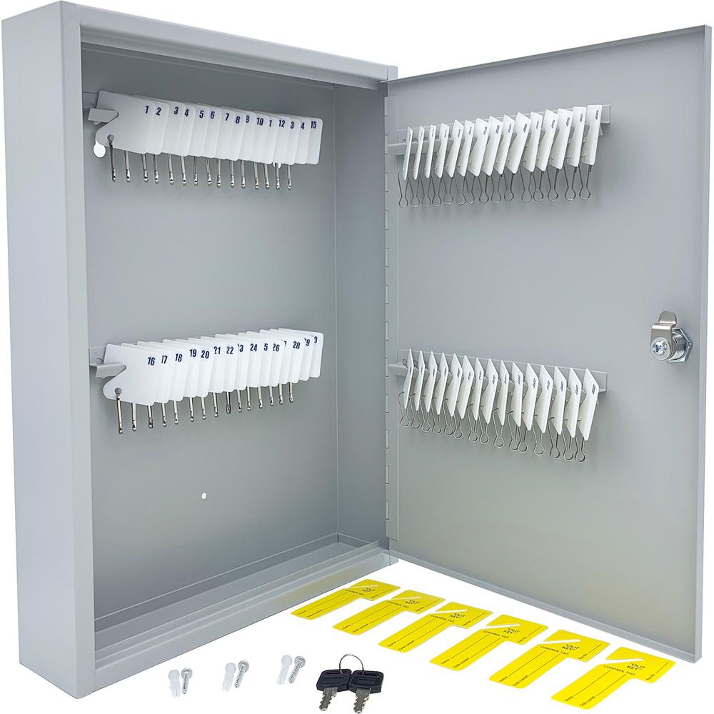 Huron Slotted Heavy-duty Key Cabinet - Keyhole Slot, Heavy Duty, Durable - Gray - Steel. Picture 1