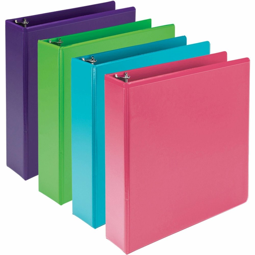 Samsill Earthchoice Durable View Binder - 2" Binder Capacity - Letter - 8 1/2" x 11" Sheet Size - 425 Sheet Capacity - 3 x 2" Ring - Fastener: Round Ring - Pocket: 2, Internal - Chipboard - Assorted -. Picture 1