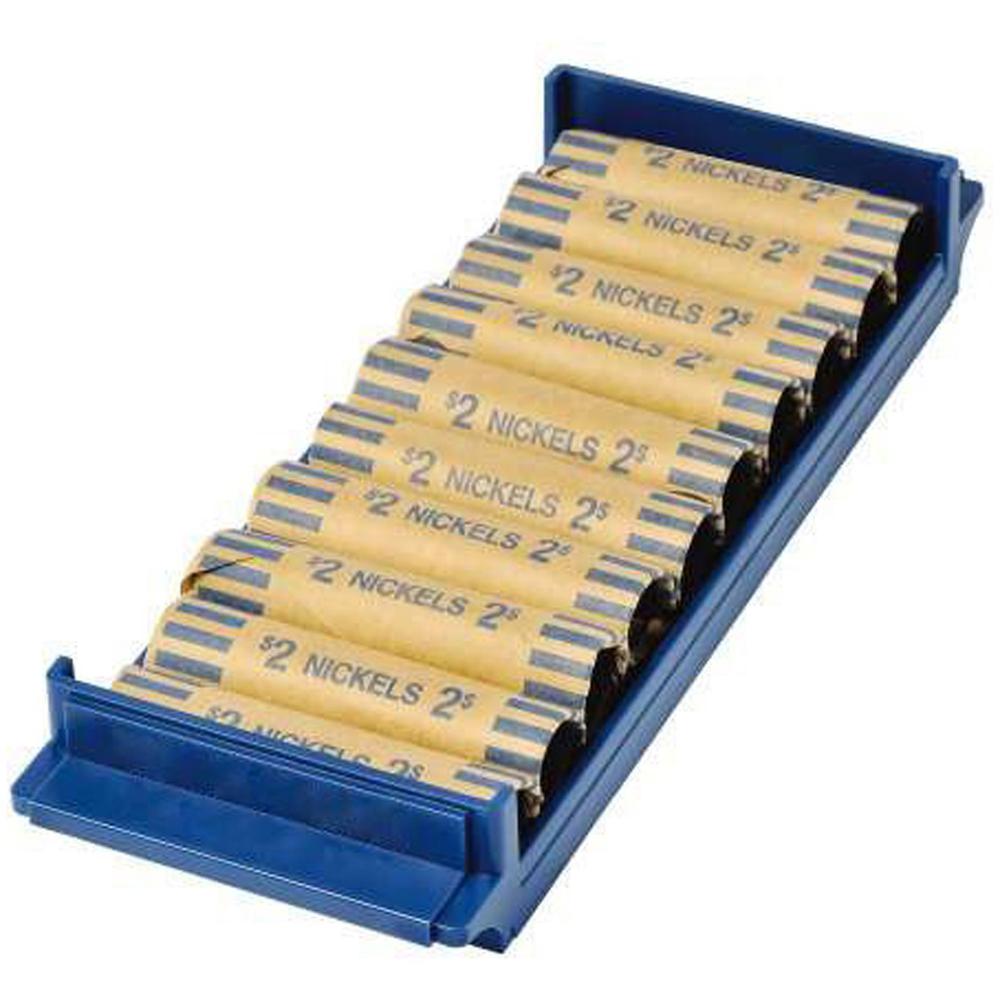 ControlTek Coin Trays for Nickels - Stackable - 10 Coin Compartment(s) - Blue - Plastic - 2 / Pack. Picture 1