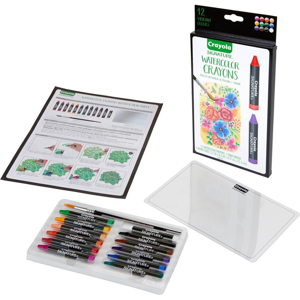 Crayola Signature Premium Watercolor Crayons - Assorted - 24 / Pack. Picture 1