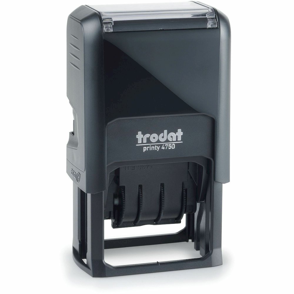 Printy 5-in-1 Date Stamp - Date Stamp - ENTERED, FAXED, PAID, RECEIVED - 10000 Impression(s) - Red, Blue - Recycled - 1 Each. Picture 1