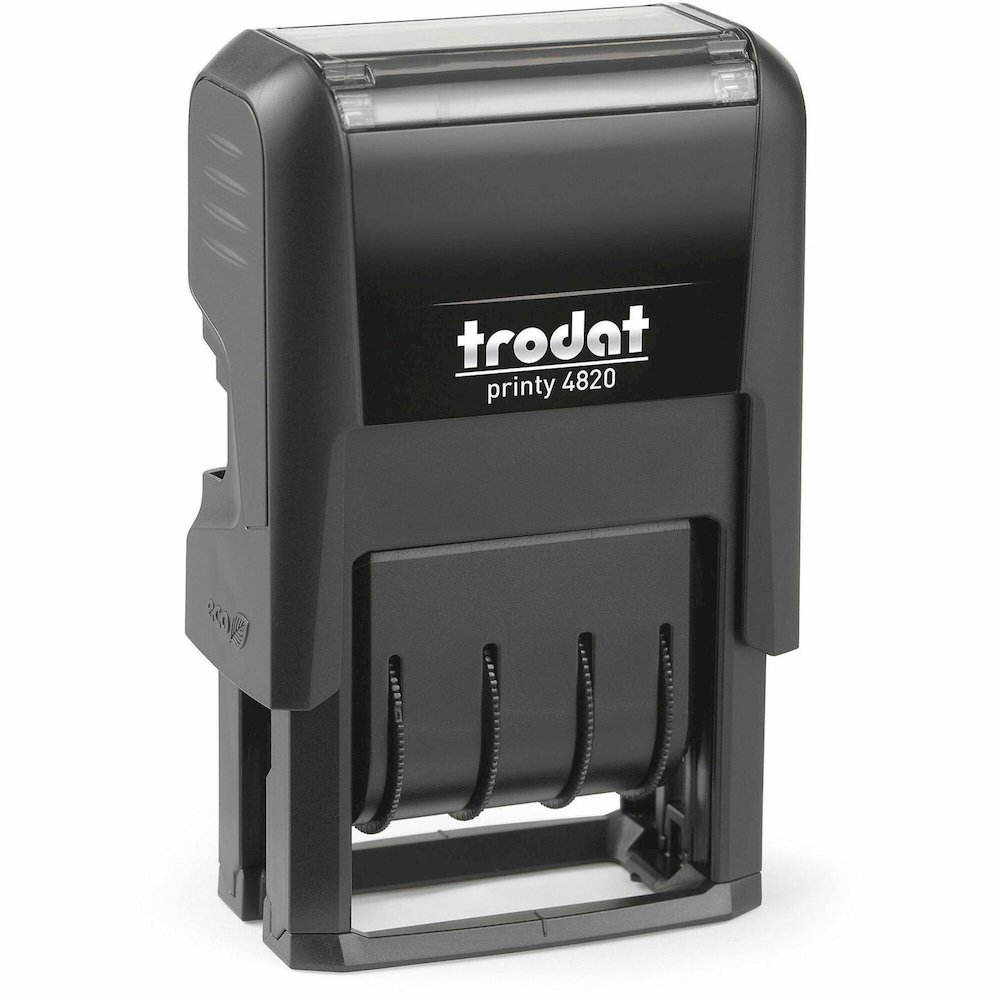 Trodat Date Only Stamp - Date Stamp - 0.38" Impression Width x 1.62" Impression Length - 10000 Impression(s) - Black - Recycled - 1 Each. Picture 1